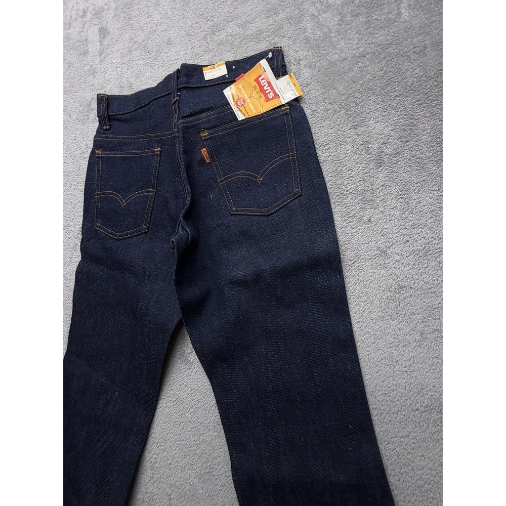 Vintage Levis‎ Bell Bottom Jeans Mens 27x32 Dark Wash Denim Student Made USA 70s - Picture 12 of 16